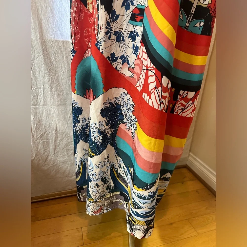 Japanese print kimono silky one size. - Picture 7 of 8